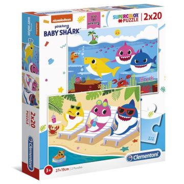 Puzzle Clementoni Baby Shark, 2 x 20 piese