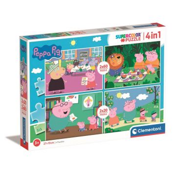 Puzzle Clementoni, Peppa Pig, 2 x 20 + 2 x 60 piese