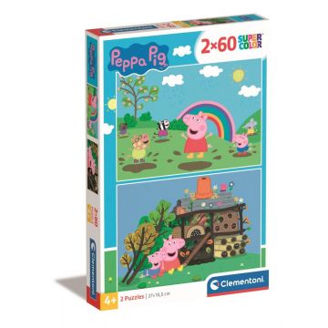 Puzzle Clementoni, Peppa Pig, 2 x 60 piese