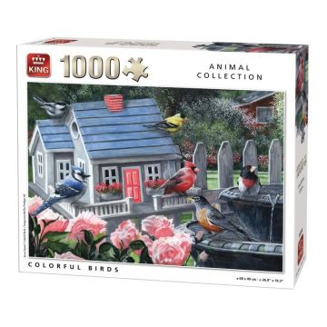 Puzzle 1000 piese King Colorful Birds
