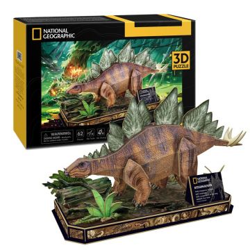 Puzzle 3D Cubic Fun National Geographic Stegosaurus 62 piese