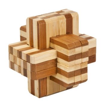 Fridolin - Joc logic IQ din lemn bambus Block cross