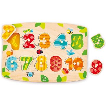 Hape - Puzzle din lemn Numere , Puzzle Copii, piese 10