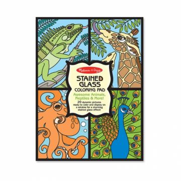 Set de colorat vitralii cu animale Melissa and Doug