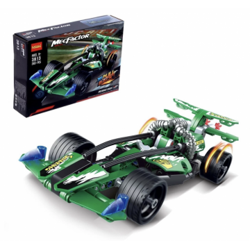 Joc de constructie Masina de curse cu sistem mecanic, Greengrace Chaser 3813, 203 piese