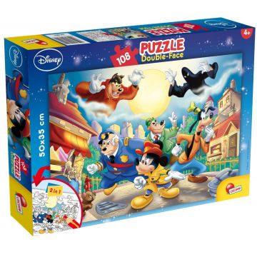 Puzzle 2 In 1 Lisciani, Mickey Mouse Detectiv, Plus, 108 piese