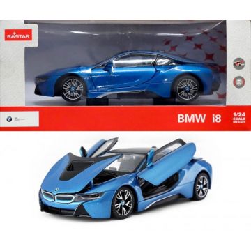 Masinuta Metalica BMW i8 Albastru, Scara 1:24