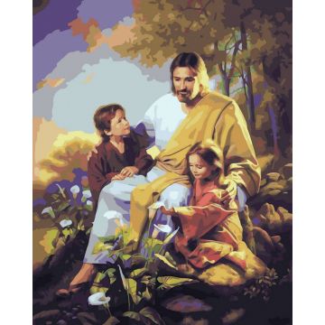 Set Pictura pe numere, Acuarello, Iisus cu copiii