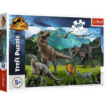 Puzzle 100 trefl jurassic world - lumea dinozaurilor