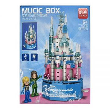 Set de constructie Snow Castle cutie muzicala cu lumini, 335 piese
