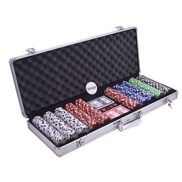 Set poker cu 500 chips-uri model DICE si servieta din aluminiu