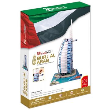Jucarie Puzzle 3D, CubicFun, Burj Al Arab, 101 piese(nivel complex), Multicolor