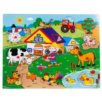 Puzzle din lemn, Woody, Ferma 9 piese