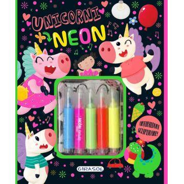 Carte interactiva Unicorni neon