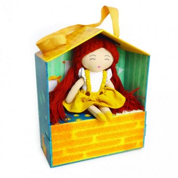 Set de joaca Papusa Lora cu casa din carton,20 cm
