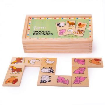 Domino pentru copii - Ferma, BIGJIGS Toys, 1-2 ani +
