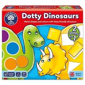 Joc educativ Dinozaurii cu pete DOTTY DINOSAURS, Orchard Toys, 2-3 ani +