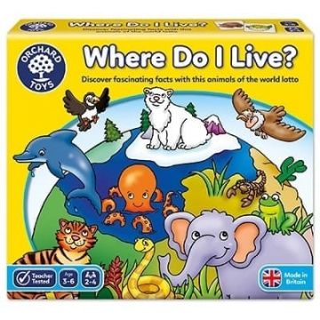 Joc educativ loto Habitate WHERE DO I LIVE, Orchard Toys, 2-3 ani +
