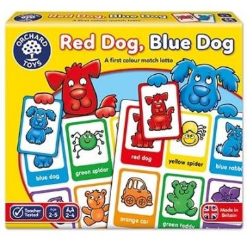 Joc educativ loto in limba engleza Catelusii RED DOG BLUE DOG, Orchard Toys, 2-3 ani +