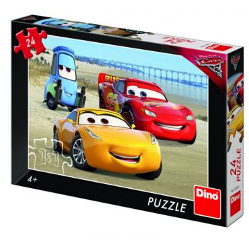 Puzzle - Cars 3 la mare (24 piese), Dino, 4-5 ani +