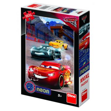 Puzzle Cars 3 Neon - 100XL, Dino, 4-5 ani +