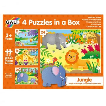 Set 4 puzzle-uri Jungla (12, 16, 20, 24 piese), Galt, 2-3 ani +