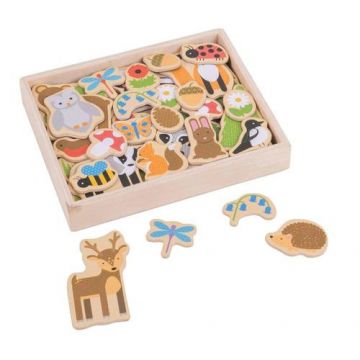 Set magnetic BIGJIGS Toys Animalute din padure