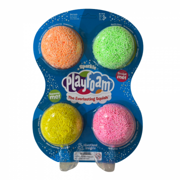 Spuma de modelat cu sclipici Playfoam, - Set 4 culori, Educational Insights, 2-3 ani +
