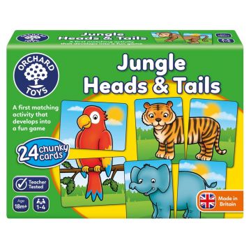 Joc educativ Jungla JUNGLE HEADS TAILS, Orchard Toys, 1-2 ani +