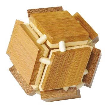 Joc logic IQ din lemn bambus 3D Magic box, Fridolin, 8-9 ani +