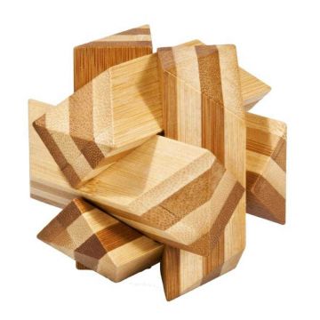 Joc logic IQ din lemn bambus Angular Knot, Fridolin, 8-9 ani +