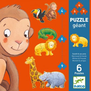Puzzle gigant Djeco animale salbatice, 1-2 ani +