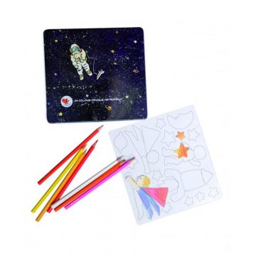 Set de desen cu piese magnetice, Astronaut, Egmont toys, 2-3 ani +