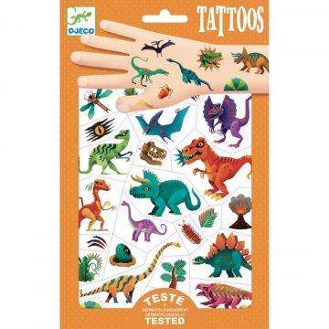 Tatuaje metalice Djeco, Dinozauri, 2-3 ani +