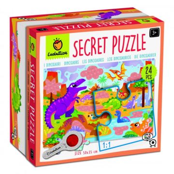 Secret Puzzle - Dinozaurii, Ludattica, 2-5 ani, 24 piese