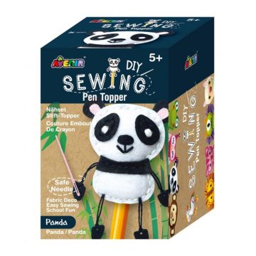 Set de cusut DIY - decoratiune topper pentru creion - Panda, + 5 ani