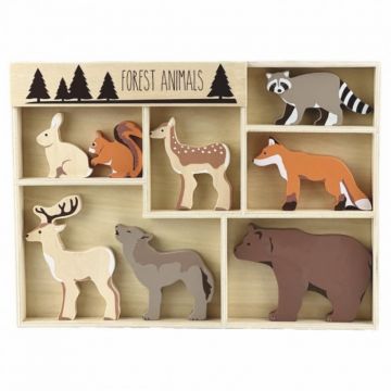 8 animale de padure din lemn, Egmont Toys, 3 ani+