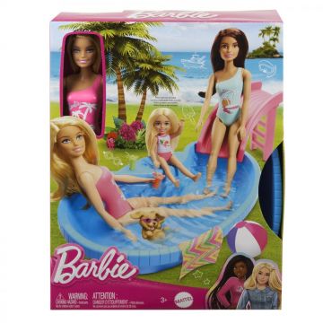 Barbie Set Papusa Barbie Blonda Si Piscina