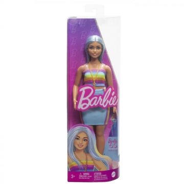 Papusa Barbie Fashionista Cu Par Auriu Si Top Sport