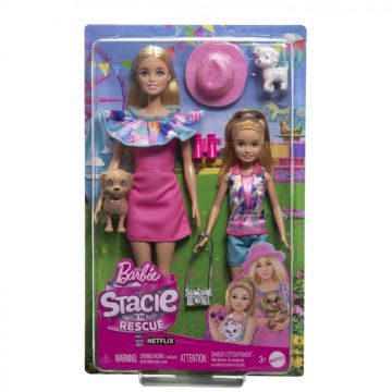 Barbie Si Stacie Set Papusa Barbie Si Papusa Stacie Iubitoare De Catei