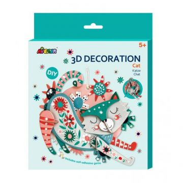 Decoratiune 3D - Pisica, carton, Avenir, 5 ani +