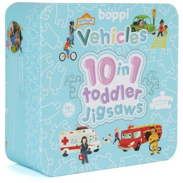 Puzzle progresiv Toddler 10 In 1, Boppi, Vehicule
