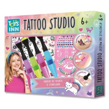 Set creativ tatuaje, Toys Inn, 6+, 25x22x3.5 cm, Multicolor
