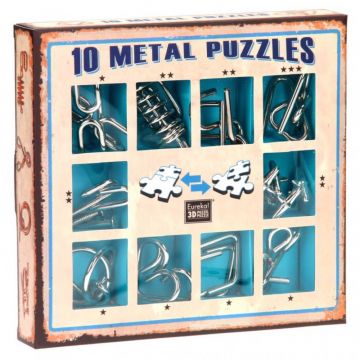 10 Metal Puzzles Set - Albastru