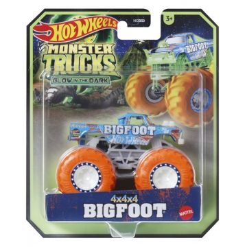 Hot Wheels Monster Truck Glow In The Dark Masinuta Bigfoot Scara 1:64