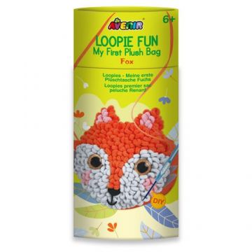 Kit DIY Loopie Fun - Prima mea geanta de plus bucle, Vulpe, Avenir, 6 ani +