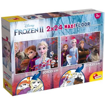 Puzzle de podea, Lisciani, Disney Frozen, Maxi, 2 x 24 piese