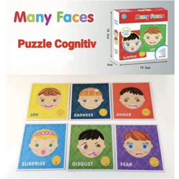 Set 6 puzzle Many Faces - Exprimarea emotiilor cu mimica fetei