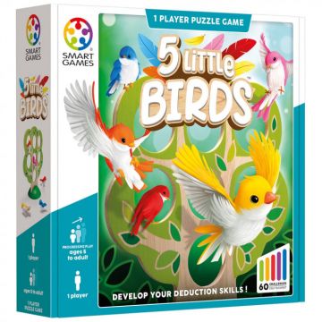 Smart Games - 5 Little Birds, joc de logica cu 60 de provocari, 5+ ani