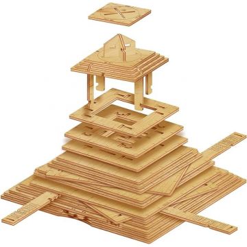 ESC WELT Quest Pyramid 3D Puzzle Game - 3-in-1 Puzzle cu compartiment SECRET - Puzzle din lemn - Cutie cadou Joc Puzzle - Cutie puzzle pentru copii si adulti